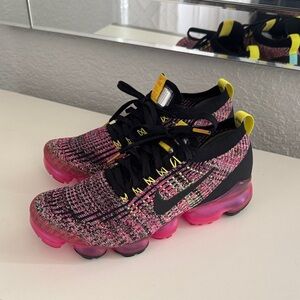Nike Pink and Black Flyknit Sneakers